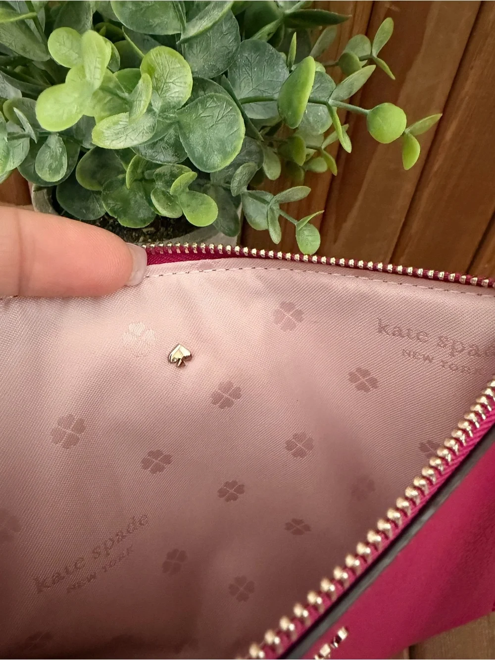 Kate Spade Keaton in Anemone Magenta Pink Leather Wristlet,